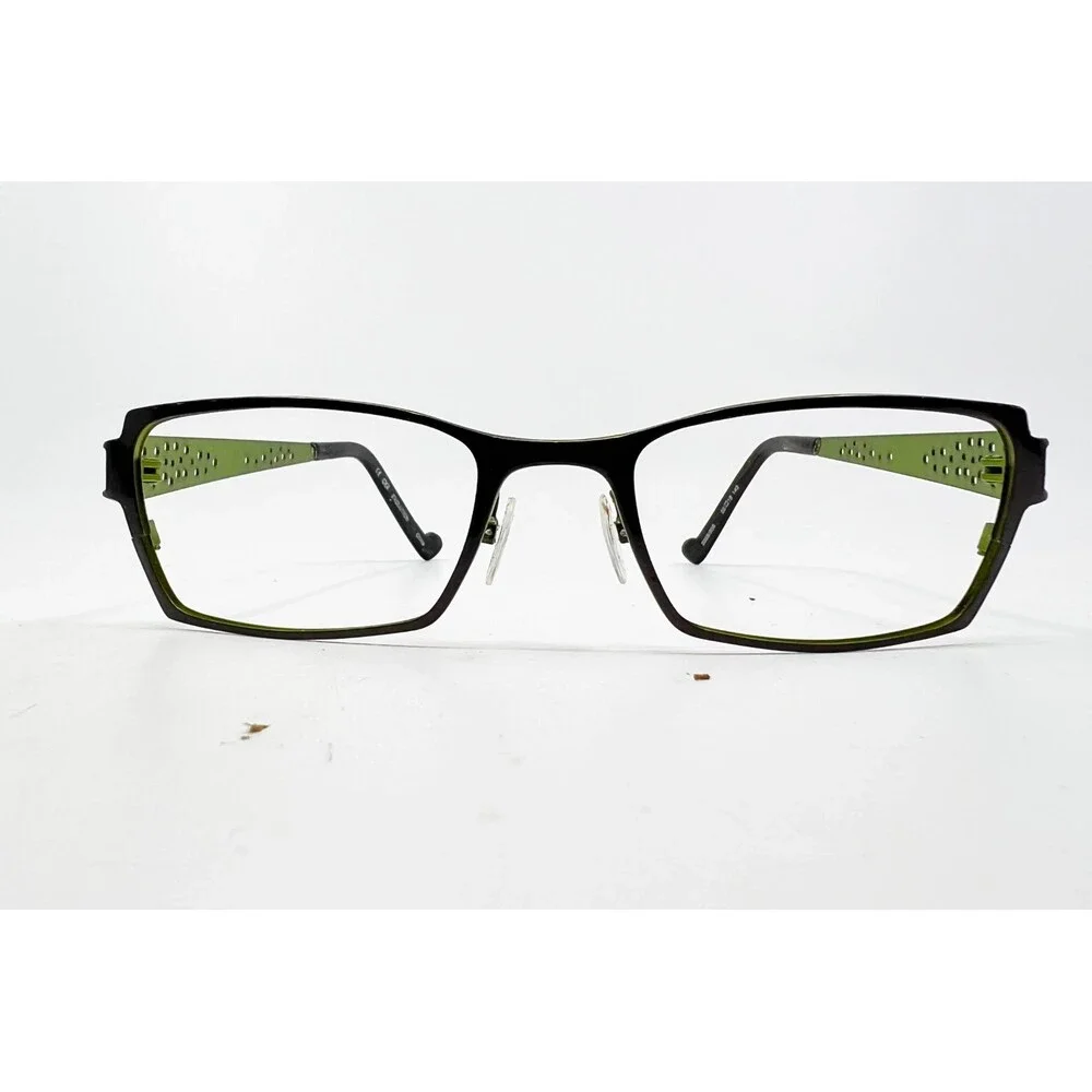 OGI Evolution Eyeglass Frames Womens Black Green Rectangular 3066/956 50-18-140